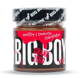 BigBoy Grand zero tmavé – arašídový krém s tmavou čokoládou bez cukru 250 g