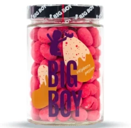 BigBoy Raspberry Passion – mandle a kešu v bílé čokoládě s malinovým prachem 300 g