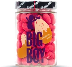 BigBoy Raspberry Passion – mandle a kešu v bílé čokoládě s malinovým prachem 300 g