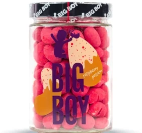 BigBoy Raspberry Passion – mandle a kešu v bílé čokoládě s malinovým prachem 300 g